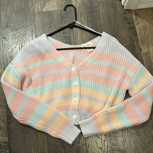 jessica simpson pastel cropped knit cardigan ♡